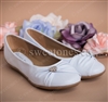 Flower girl accessories ivory ballerina flat shoes