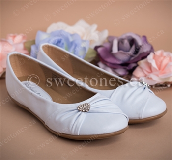Flower girl accessories ivory ballerina flat shoes