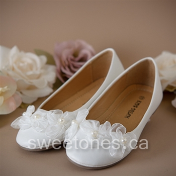 First communion accessories white flower shoes