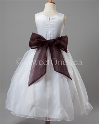 Flower girl Dark Brown Blue sash