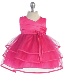Baby pink taffeta party dress