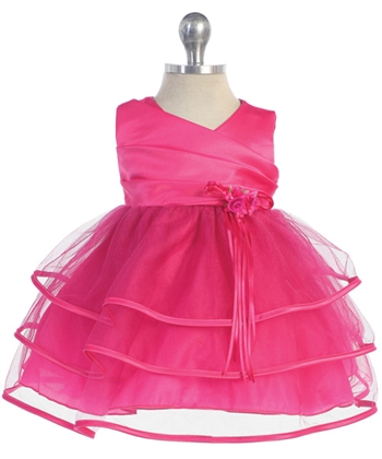 Baby pink taffeta party dress