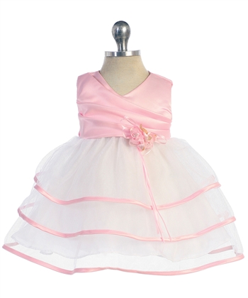 Baby pink taffeta party dress