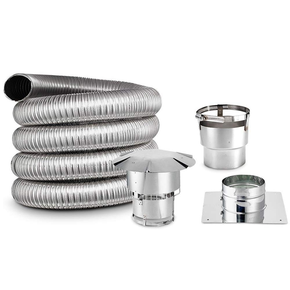 6 x 35' Lifetime Chimney Smooth-Wall Liner Kit with Stove Adapter