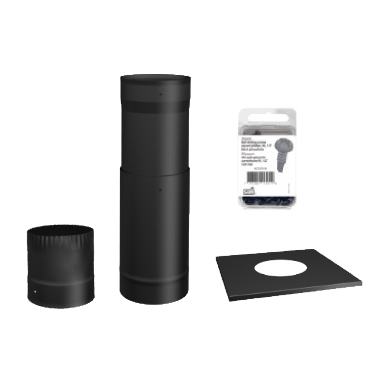 Drolet to The Ceiling 6 inch Black Pipe Kit SP00370