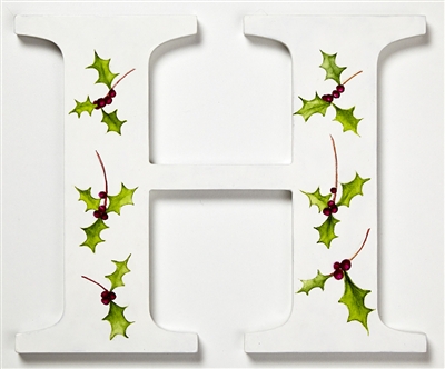 The letter 'H' depicting Holly, part of our Wild Flower Alphabet