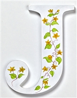 The letter 'J' depicting the wild flower Jenny from our Wild Flower Alphabet