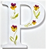 The letter 'P' depicts the common pansy and the mountain pansy from our unique Wild Flower Alphabet.