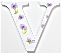 The letter 'V' depicting wild Violet from our unique Wild Flower Alphabet.