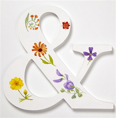 An Ampersand added to our Wild Flower Alphabet decorated with wild flower motifs.