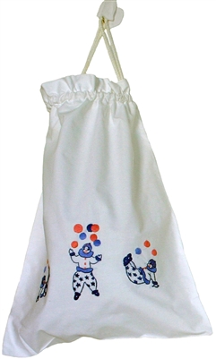 Hand Embroidered Clown Laundry Bag