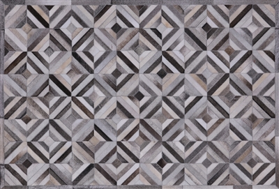 Hand Stitched Natural Cowhide Patchwork Area Rug