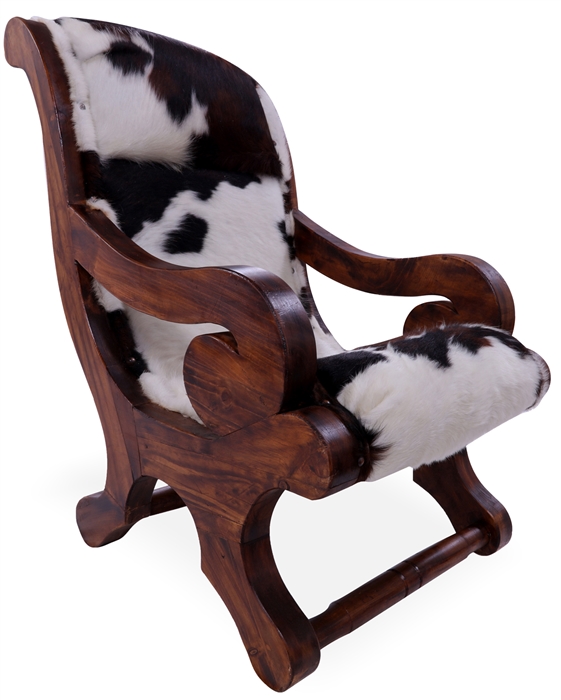Reclaimed Wood  Hair-On Cowhide Chair