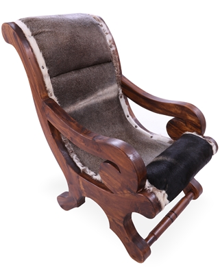 Reclaimed Wood  Hair-On Cowhide Chair