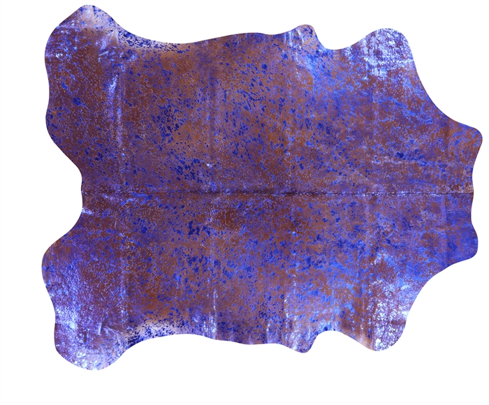 Blue Metallic Cowhide Rug