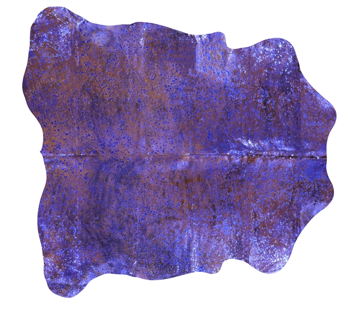 Blue Metallic Cowhide Rug