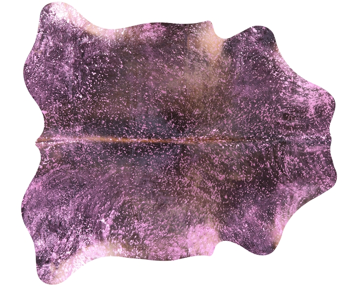 Pink Metallic Cowhide Rug