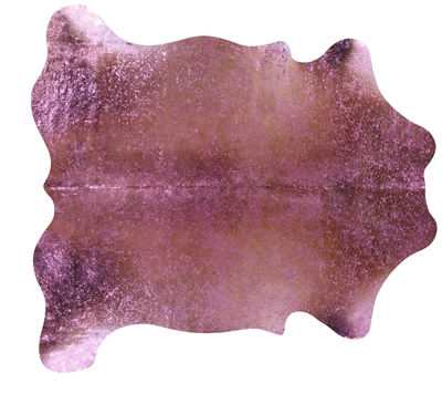 Pink Metallic Cowhide Rug