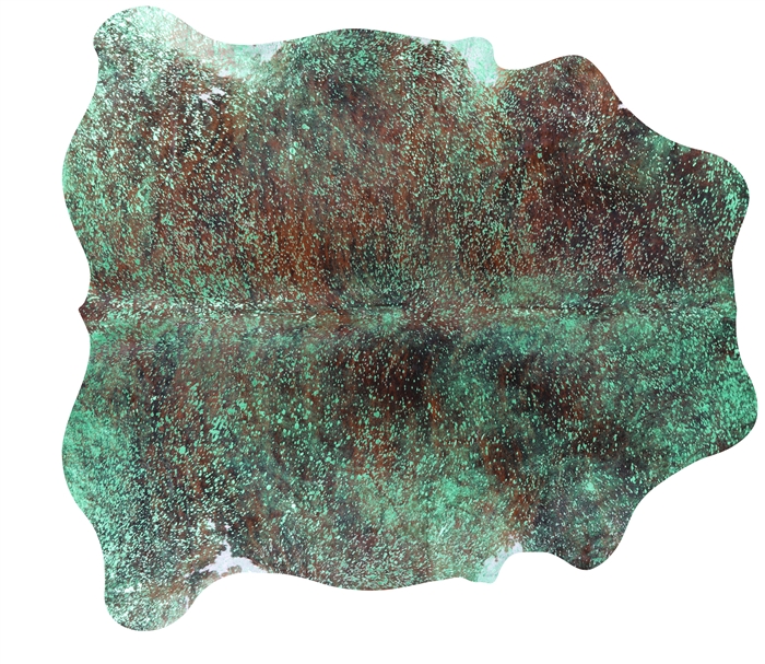 Green Metallic Cowhide Rug