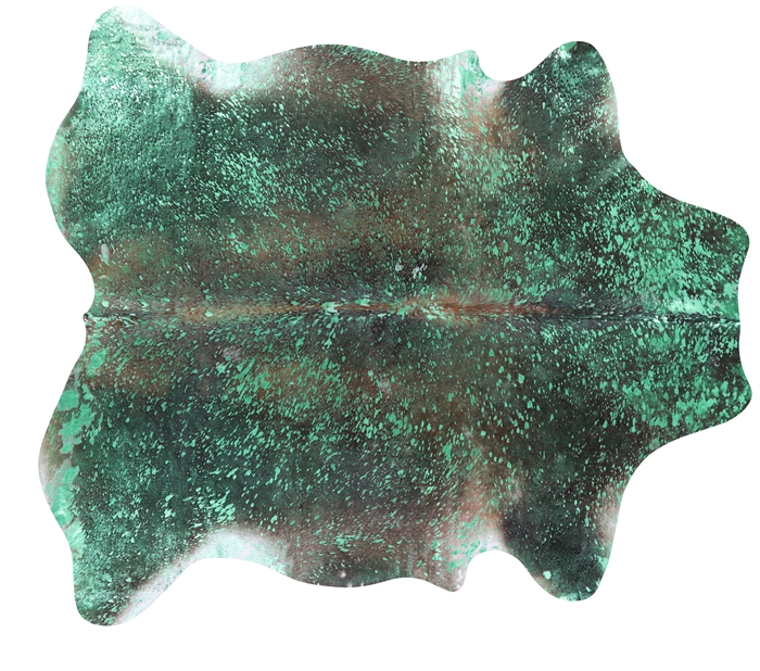 Green Metallic Cowhide Rug