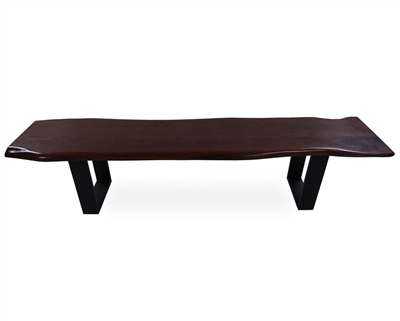 Solid Wood Dining Bench With Metal Legs - 18"H x 63"W x 15.7"D
