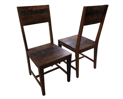 Solid Wood Dining Chair Set of Two With Texture