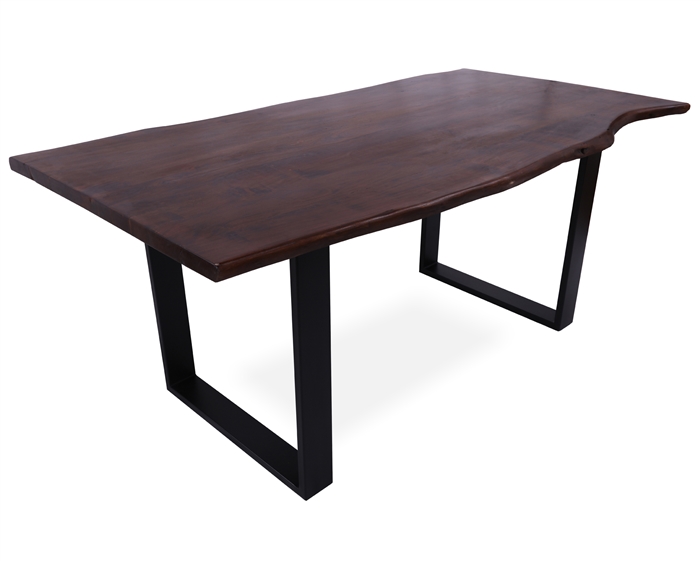 Solid Wood Dining Table With Metal Legs