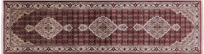 Persian Tabriz Wool & Silk Hand Knotted Runner Rug