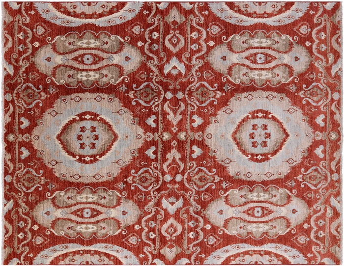 Ikat Hand Knotted Wool Rug