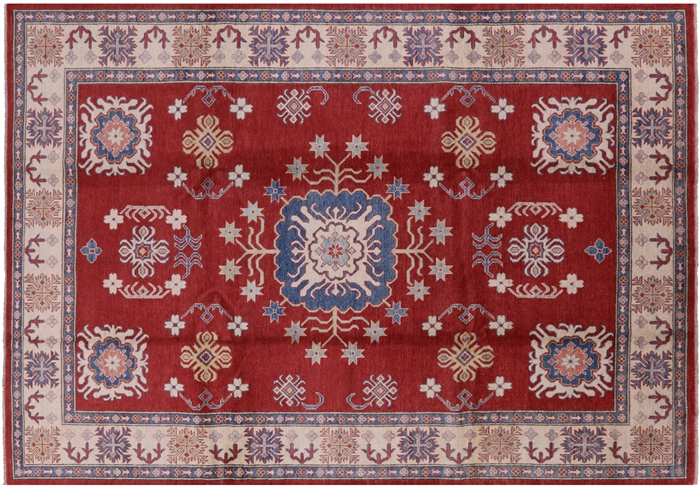 Kazak Hand-Knotted Wool Rug