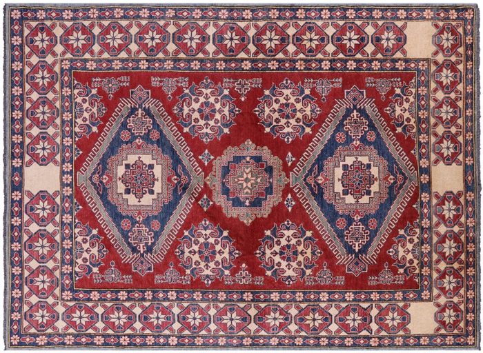 Wool On Wool Hand Knotted Kazak Rug