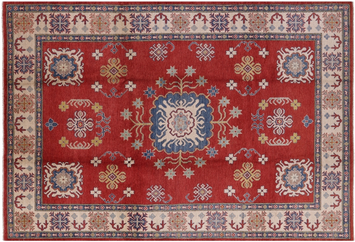 Hand Knotted Kazak Wool Area Rug