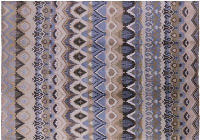 Ikat Hand Knotted Wool Rug