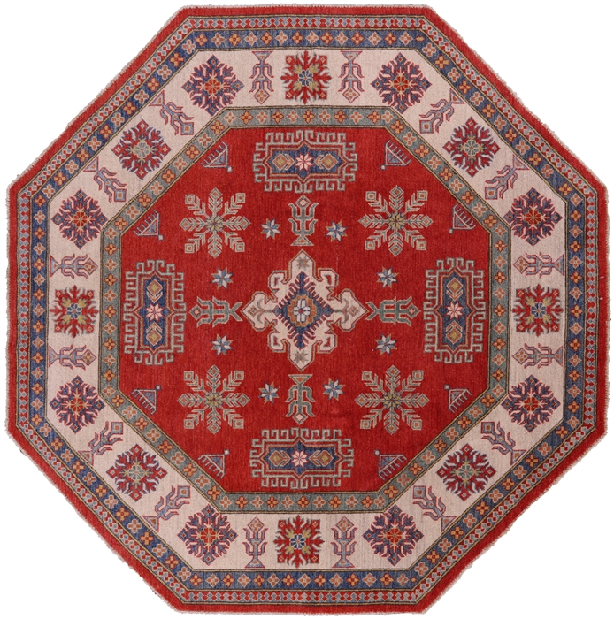 Octagon Kazak Hand Knotted Wool Rug