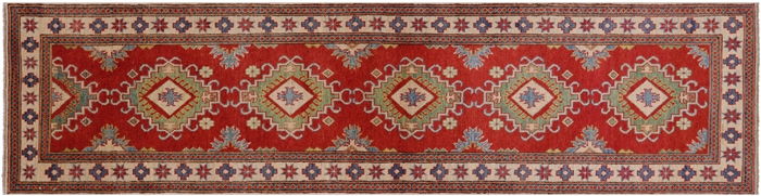 Kazak Handmade Wool Runner Rug