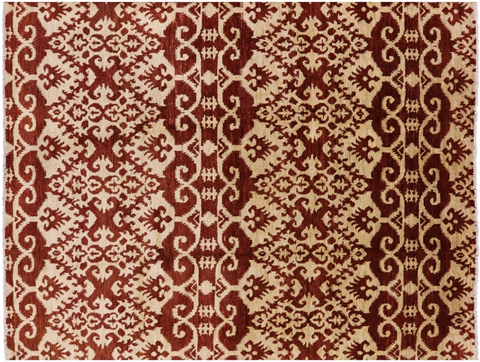 Hand Knotted Ikat Wool Rug