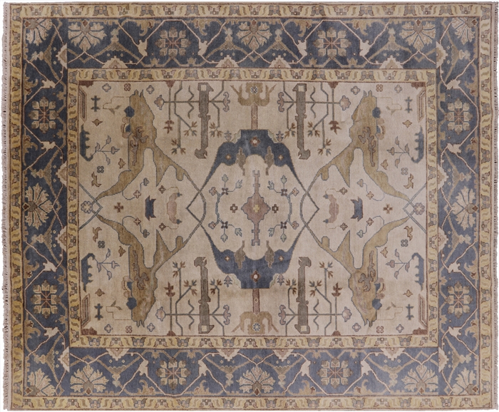 Turkish Oushak Hand Knotted Wool Rug