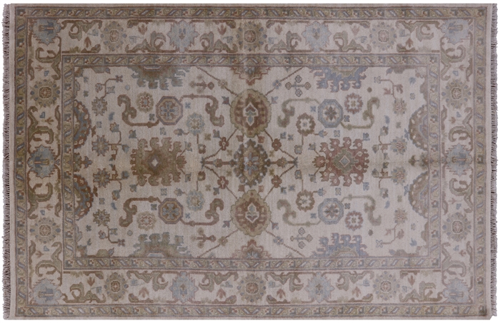 Hand Knotted Oushak Wool Rug