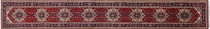 Hand Knotted Heriz Serapi Runner Wool Rug