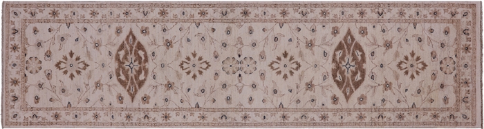 Turkish Oushak Hand-Knotted Wool Runner