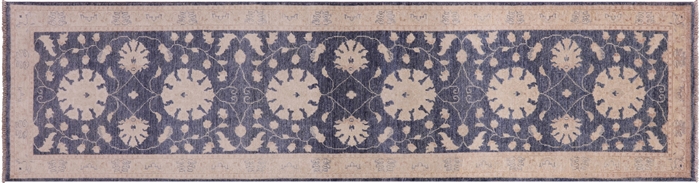 Hand-Knotted Turkish Oushak Wool Runner Rug