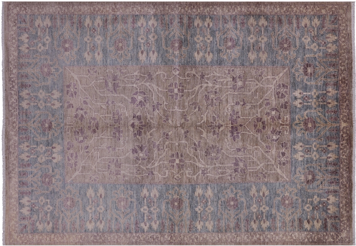 Hank-Knotted Peshawar Wool Area Rug