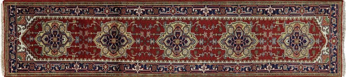 Runner Hand-Knotted Heriz Serapi Rug