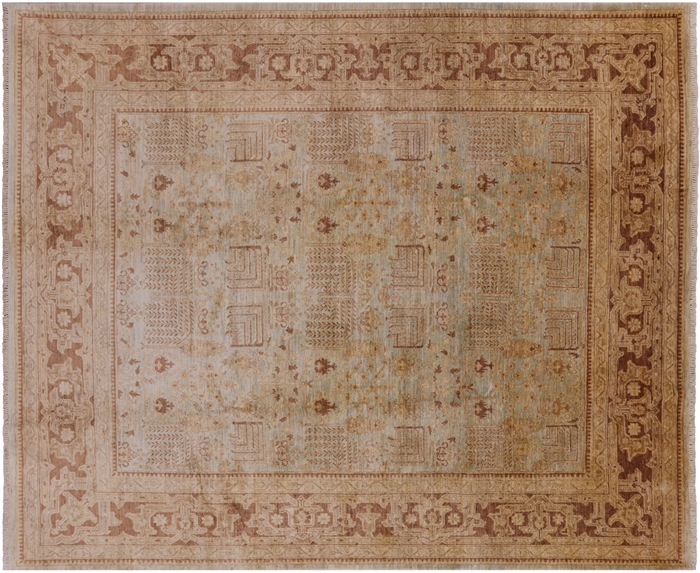 Hand-Knotted Peshawar Wool Rug