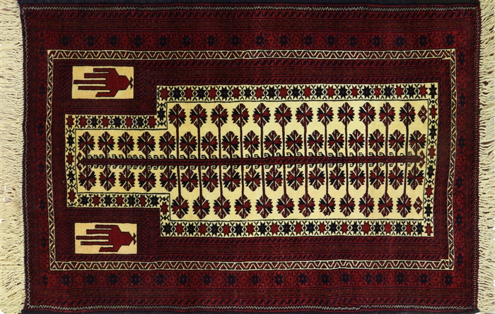 Hand Knotted Tribal Persian Balouch Wool Area Rug