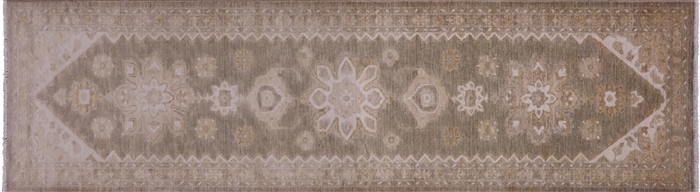 Turkish Oushak Hand Knotted Runner Rug