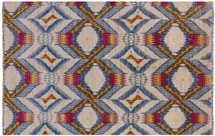 Handmade Ikat Wool Rug