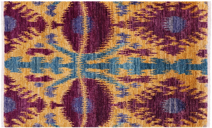 Ikat Hand Knotted Wool Rug