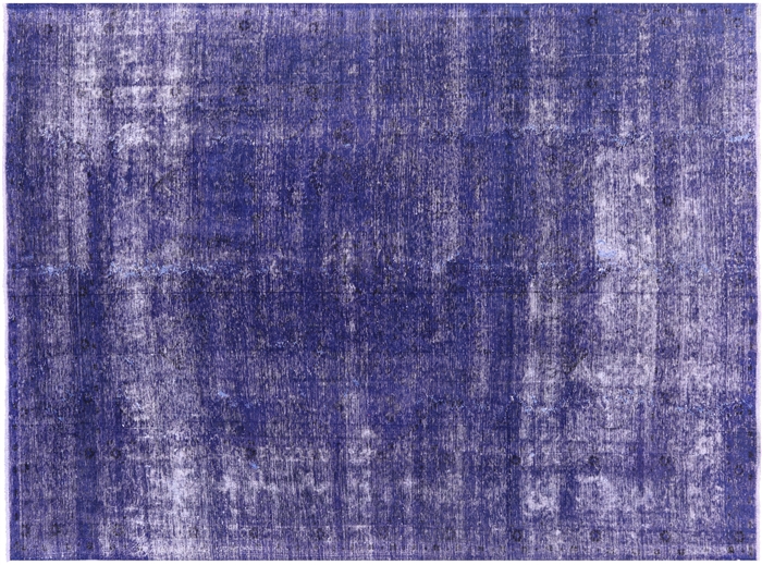 Hand Knotted Blue Persian Overdyed Rug