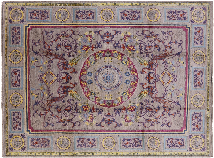 Hand Knotted William Morris Area Rug